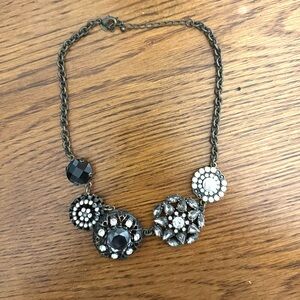 LIA SOPHIA Elegant Black and Silver Star Charm Necklace